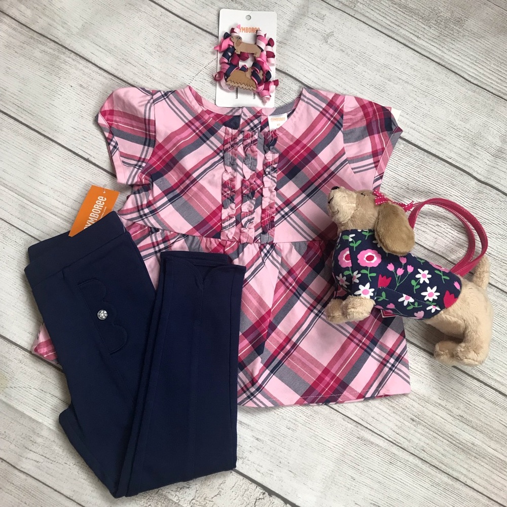 Gymboree Preppy Puppy 4 Piece Outfit